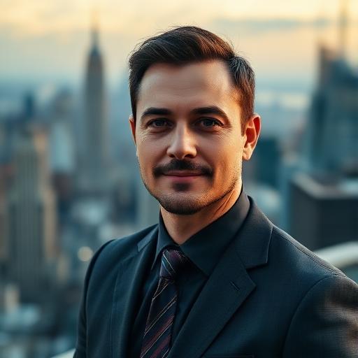 City skyline headshot